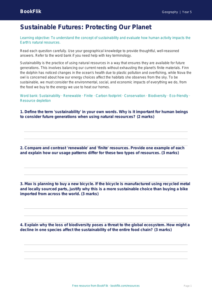 Free Sustainability Worksheet | Year 5 Greater Depth | BookFlik