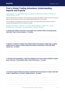 Free Trade Writing Frame | Year 5 Greater Depth | BookFlik
