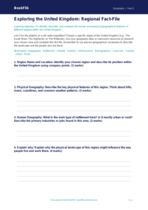 Free Uk Regions Template | Year 5 Greater Depth | BookFlik