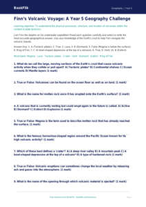 Free Volcanoes Quiz | Year 5 Greater Depth | BookFlik