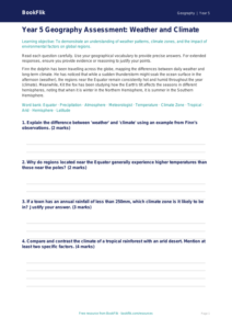 Free Weather And Climate Assessment | Year 5 Greater Depth | BookFlik