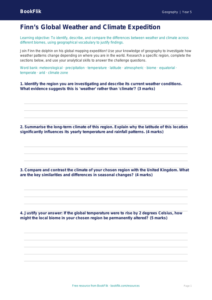 Free Weather And Climate Template | Year 5 Greater Depth | BookFlik