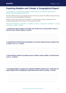 Free Weather And Climate Writing Frame | Year 5 Greater Depth | BookFlik