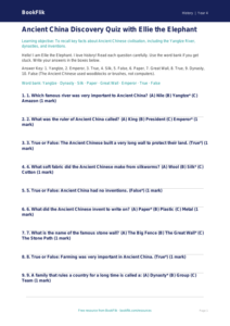 Free Ancient China Quiz | Year 4 Supported | BookFlik
