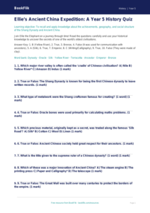 Free Ancient China Quiz | Year 5 Greater Depth | BookFlik