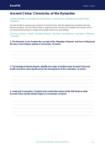 Free Ancient China Template | Year 5 Greater Depth | BookFlik