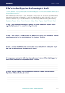 Free Ancient Egypt Activity Sheet | Year 5 Greater Depth | BookFlik