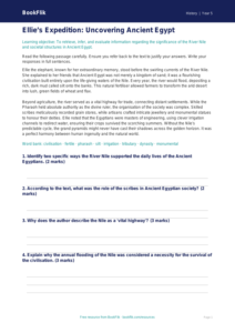 Free Ancient Egypt Comprehension | Year 5 Greater Depth | BookFlik