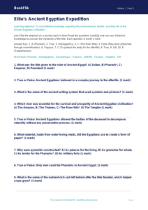 Free Ancient Egypt Quiz | Year 5 Greater Depth | BookFlik