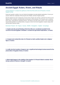 Free Ancient Egypt Worksheet | Year 5 Greater Depth | BookFlik