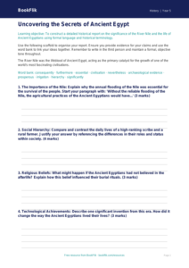 Free Ancient Egypt Writing Frame | Year 5 Greater Depth | BookFlik