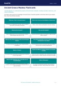 Free Ancient Greece Flashcards | Year 5 Greater Depth | BookFlik