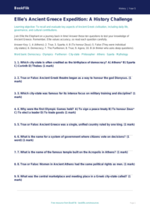 Free Ancient Greece Quiz | Year 5 Greater Depth | BookFlik