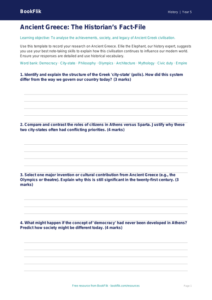 Free Ancient Greece Template | Year 5 Greater Depth | BookFlik