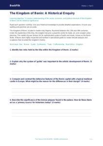 Free Benin Kingdom Assessment | Year 5 Greater Depth | BookFlik