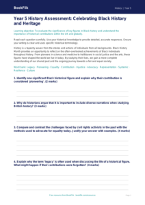 Free Black History Month Assessment | Year 5 Greater Depth | BookFlik