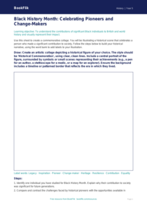 Free Black History Month Drawing Sheet | Year 5 Greater Depth | BookFlik