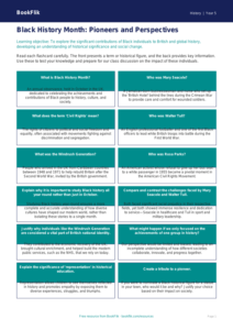 Free Black History Month Flashcards | Year 5 Greater Depth | BookFlik