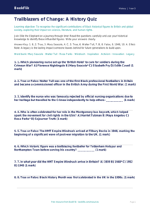 Free Black History Month Quiz | Year 5 Greater Depth | BookFlik