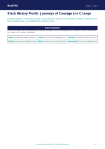 Free Black History Month Word Mat | Year 5 Greater Depth | BookFlik
