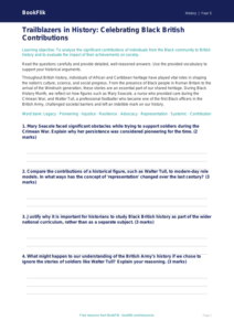 Free Black History Month Worksheet | Year 5 Greater Depth | BookFlik