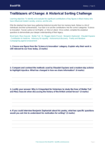 Free Black History Activity Sheet | Year 5 Greater Depth | BookFlik