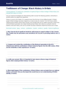 Free Black History Worksheet | Year 5 Greater Depth | BookFlik