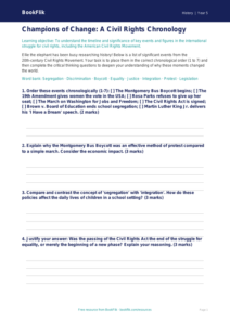 Free Civil Rights Activity Sheet | Year 5 Greater Depth | BookFlik