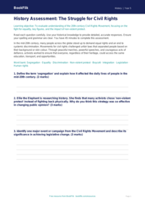Free Civil Rights Assessment | Year 5 Greater Depth | BookFlik