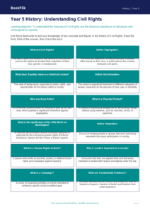 Free Civil Rights Flashcards | Year 5 Greater Depth | BookFlik