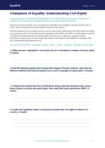 Free Civil Rights Worksheet | Year 5 Greater Depth | BookFlik