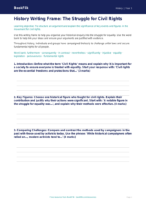 Free Civil Rights Writing Frame | Year 5 Greater Depth | BookFlik