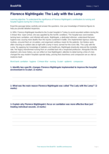 Free Florence Nightingale Comprehension | Year 5 Greater Depth | BookFlik