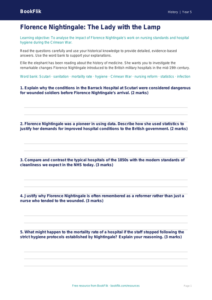 Free Florence Nightingale Worksheet | Year 5 Greater Depth | BookFlik
