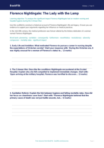 Free Florence Nightingale Writing Frame | Year 5 Greater Depth | BookFlik
