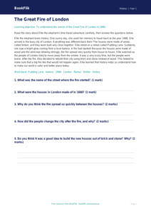 Free Great Fire Of London Comprehension | Year 1 Core | BookFlik