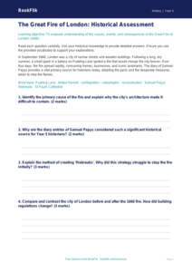 Free Great Fire Of London Assessment | Year 5 Greater Depth | BookFlik