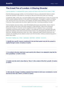 Free Great Fire Of London Comprehension | Year 5 Greater Depth | BookFlik