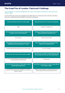 Free Great Fire Of London Flashcards | Year 5 Greater Depth | BookFlik
