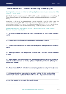 Free Great Fire Of London Quiz | Year 5 Greater Depth | BookFlik