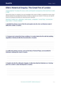 Free Great Fire Of London Template | Year 5 Greater Depth | BookFlik