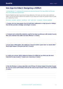 Free Iron Age Activity Sheet | Year 5 Greater Depth | BookFlik