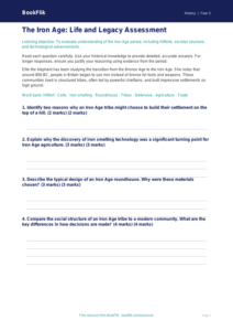 Free Iron Age Assessment | Year 5 Greater Depth | BookFlik