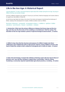 Free Iron Age Writing Frame | Year 5 Greater Depth | BookFlik