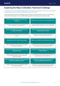 Free Maya Civilisation Flashcards | Year 5 Greater Depth | BookFlik