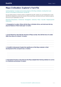 Free Maya Civilisation Template | Year 5 Greater Depth | BookFlik