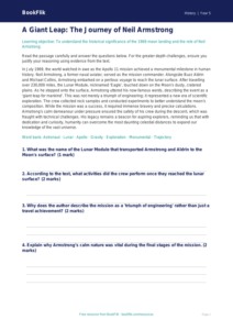 Free Neil Armstrong Comprehension | Year 5 Greater Depth | BookFlik