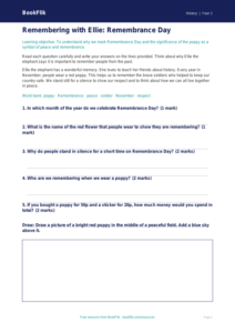 Free Remembrance Day Worksheet | Year 1 Core | BookFlik