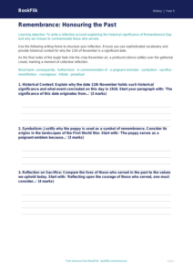 Free Remembrance Day Writing Frame | Year 5 Greater Depth | BookFlik