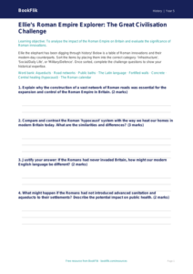 Free Romans Activity Sheet | Year 5 Greater Depth | BookFlik